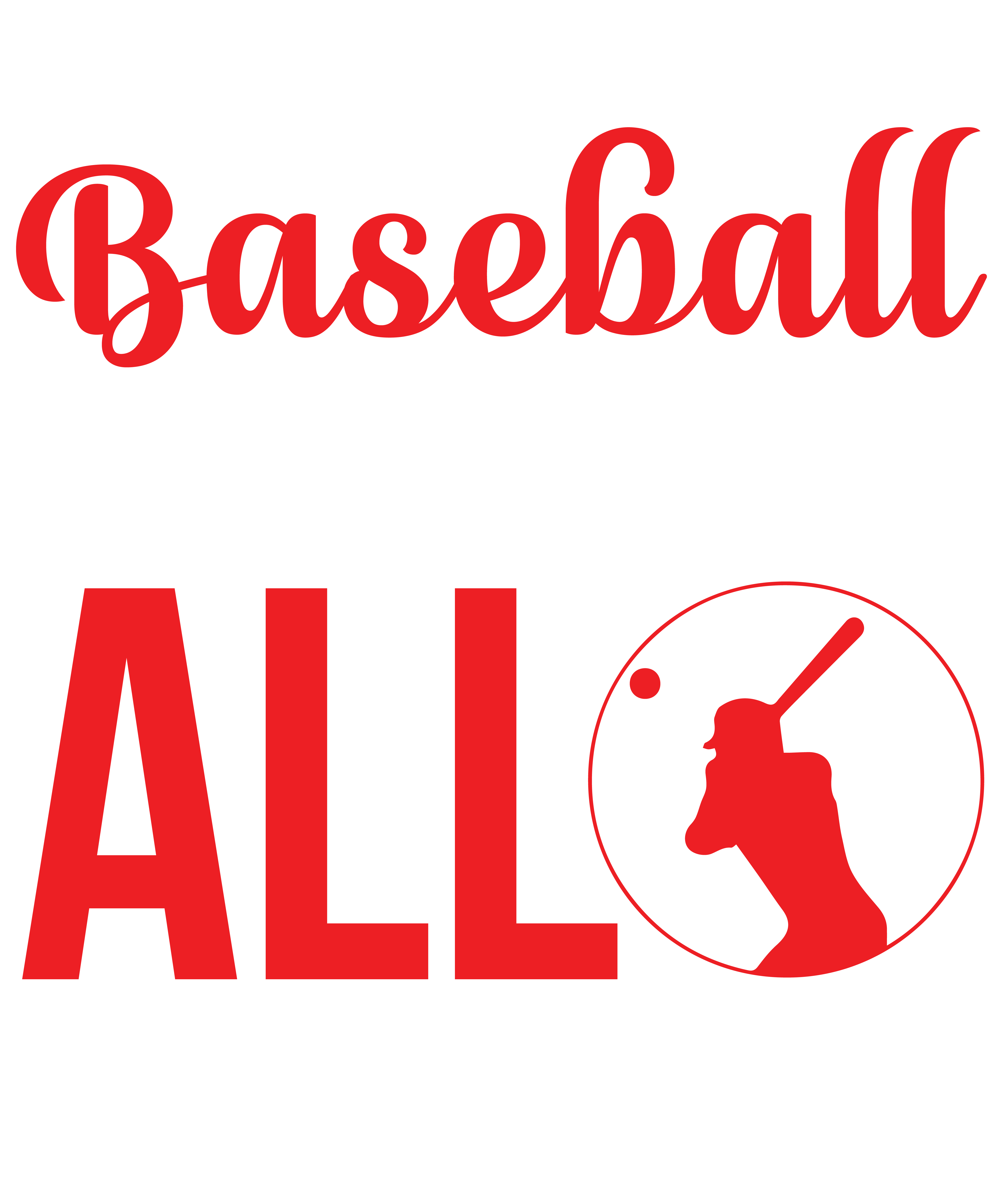 Baseball DTF transfer designs